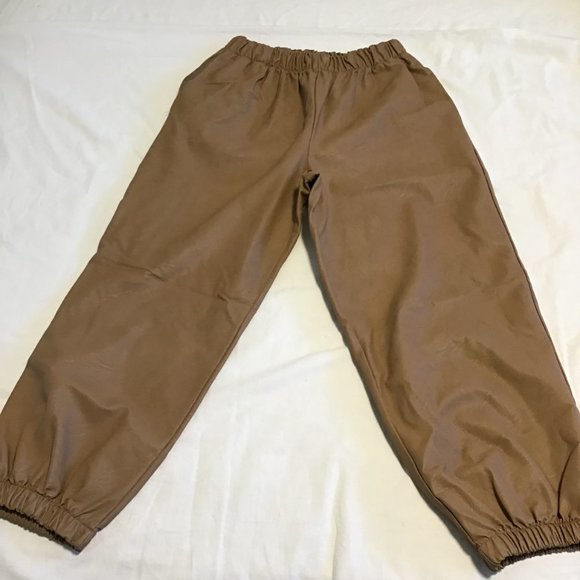 LUNA Allegra Tan Italian Faux Leather Joggers With Pockets - Picture 4 of 11